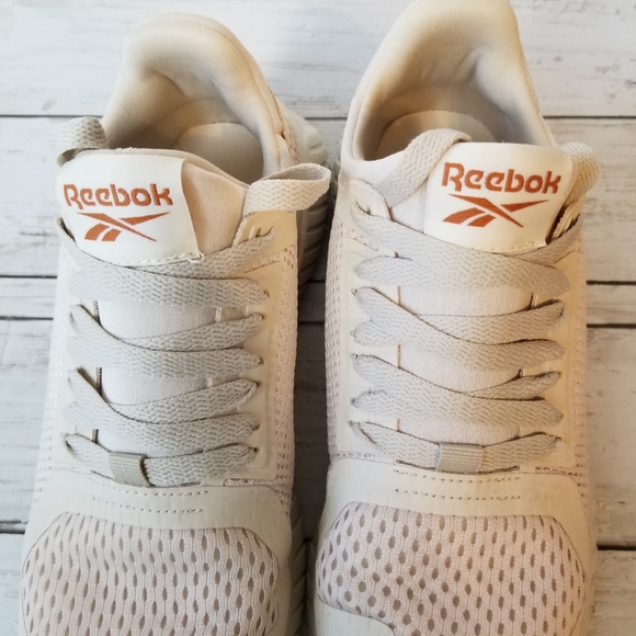 Reebok Knit Cream Colored Athletic Sneakers - Picture 6 of 11